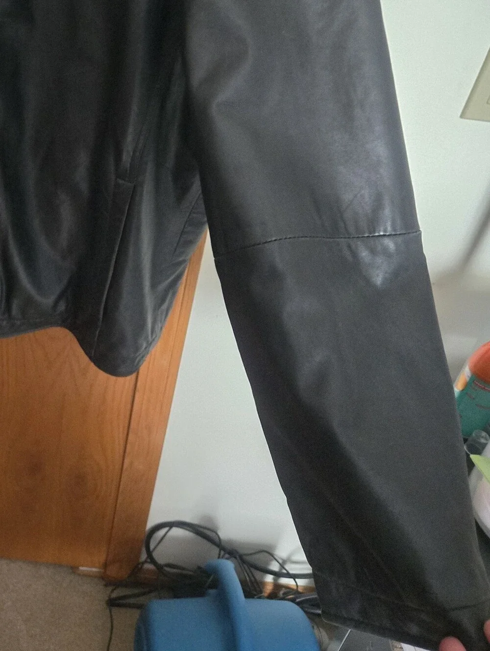 Claiborne Mens XXL Genuine Lambskin Leather Jacket Black Soft Supple Lined